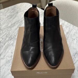 Madewell Black Leather Bonham Boots